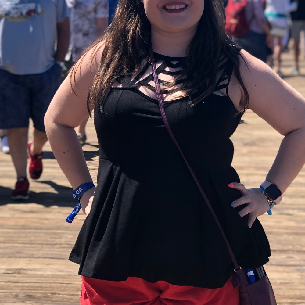 Black Shein Top with Cutouts